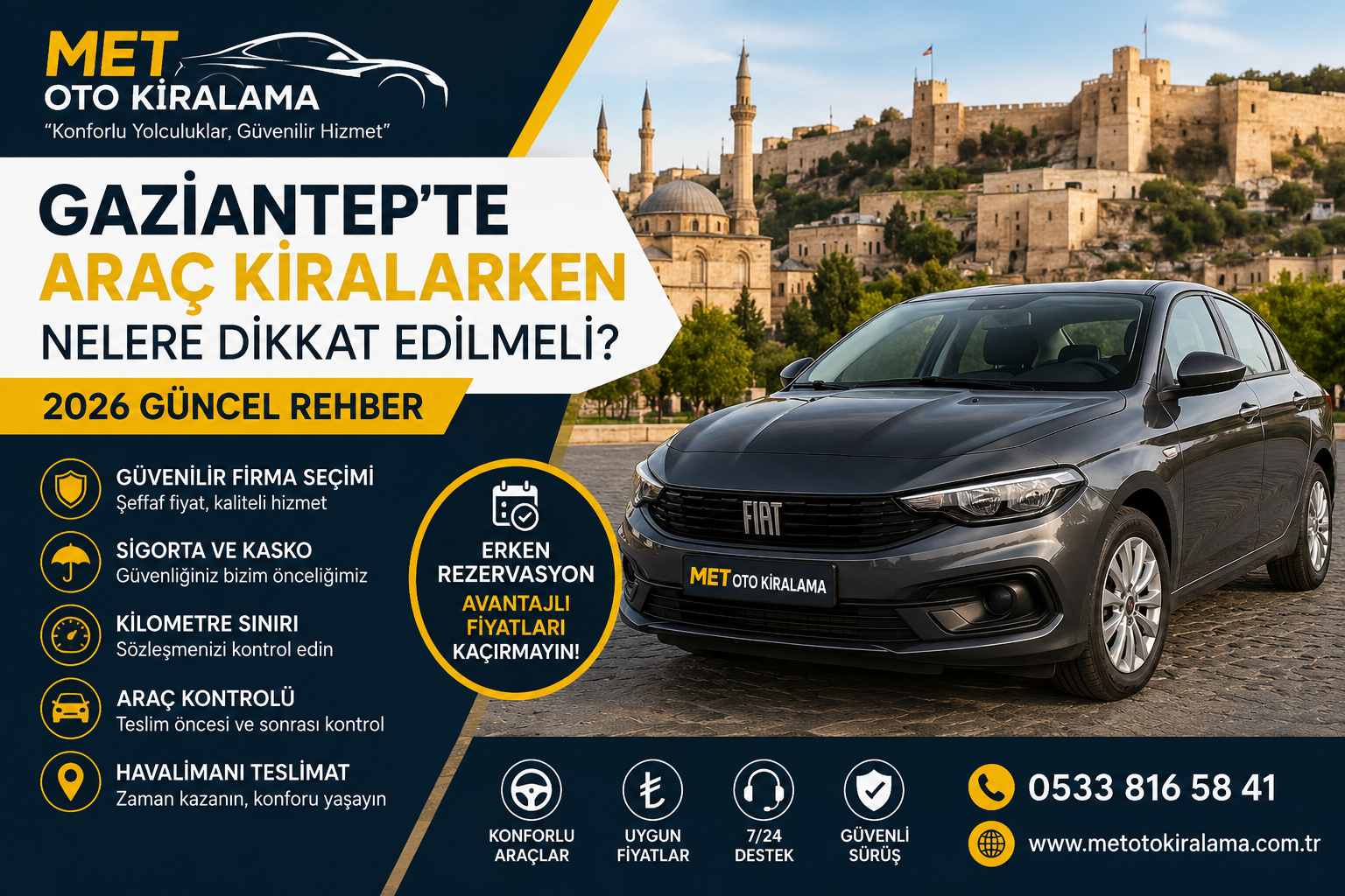 Gaziantep Araç Kiralama Rehberi 2026  Araç Kiralarken Dikkat Edilmesi Gerekenler  Meta Açıklama 